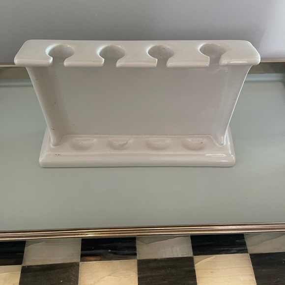 Restoration Hardware enamel vanity tray and soap dish set - Picture 7 of 8